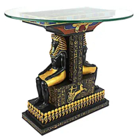 Egyptian Pharaoh Glass Table Exclusive Design Garden Decor 19.5"x19.5"x17.5