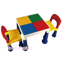 【Babybabe】8601N-B大象腳積木桌椅組