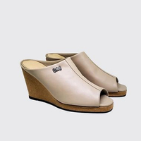 WEDGES AQ-120 BIG SIZE / sandal sepatu wedges wanita ukuran jumbo-besar 40 Cream