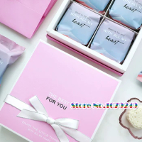 Pink Gift Box For Candy Macaroon Cookie Packing Food Packing Box, pink moon cake boxes 50pcs/lot