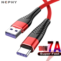 7A Fast Charge USB Type C Cable For Huawei P30 Pro Honor 50 OPPO Realme POCO F3 X3 Samsung Data Charger USBC 2m 3m Cord 100W 66W