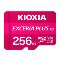 【KIOXIA 鎧俠】EXCERIA PLUS G2 MicroSDXC UHS-I U3/V30 256GB 記憶卡(日本製造/附轉卡)