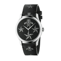 送禮首選★GUCCI G-TIMELESS個性蜜蜂皮帶腕錶38mm(YA1264105)  附提袋【全館滿額折價★APP下單點數4倍送】線上購買享_實體門市同步服務