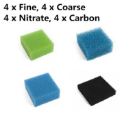 Compatible Fish Tank Sponge Filter Pack for Juwel Compact / Bioflow 3.0 / M (4x Fine, 4x Coarse, 4x Nitrate, 4x Carbon)