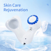 Cold Hammer Blue Light Facial Skin Lifting Tighten Ice Healing Beauty Machine Led Photon Rejuvenation Massager Shrink Pores