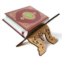 Hot Wooden Eid Al-Fitr Islamic Book Shelf Bible Frame Kuran Quran Koran Holy Book Stand Holder Rehal Islamic Home Decoration