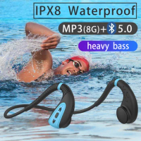 New Bone Conduction Headphone Built-in Memory 8G IPX8 Waterproof MP3 Music Player For Swimming Diving