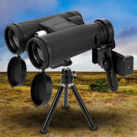 12x Handheld Binoculars Waterproof High Powered Compact Bk-4 Binoculars with Tripod Phone Adapter Clip Optical Glass Lens