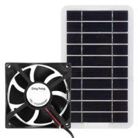 Solar Panel Powered Fan Waterproof Solar Panel Long Lasting Fan for Office Outdoor Dog Chicken House