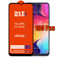 100pcs 21D Tempered Glass Full Glue Cover Flim Screen Protector For Samsung Galaxy A21S A01 A11 A21 A31 A41 A51 A61 A71 A81 A91