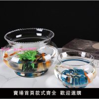 透明玻璃魚缸小型家用花邊金魚缸烏龜缸生態水培綠植桌面水族擺件