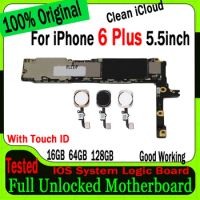 Free Shipping for iPhone 6 Plus 5.5" Clean iCloud Motherboard Original Unlock for iPhone 6 Plus 16g/64g Logic Board 100% Tested