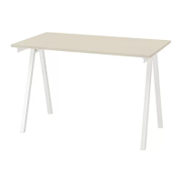 TROTTEN 書桌/工作桌, 米色/白色, 120 x 70 公分