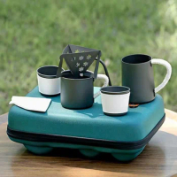 Outdoor Coffee Set Camping Hand Drip Coffee Set Portable Specialized Barista Kit Accessoires Caf Pot Cup Trip Storage Bag