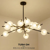 LED Chandelier Lights Glass Creative Personality for Living Room Bedroom Restaurant Magic Bean Lamp