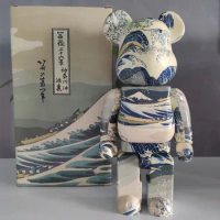 Bearbrick 400% 28cm Bear Kazuo Beizhai Kanagawa Japan Surfing HandmadeSuper Play Classic Pattern Sports Collection Doll