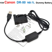 5V USB Power Cable Adapter+DR-50 DC Coupler NB-7L Dummy Battery For Canon PowerShot G10 G11 G12 SX30 IS SX30IS SX Series