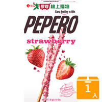 LOTTE PEPERO草莓脆粒餅乾棒32G【愛買】