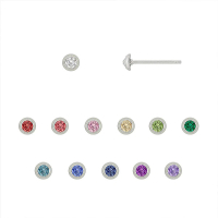 【SNATCH X MINIMENT】迷你幸運水晶鋼耳環-銀(12色)