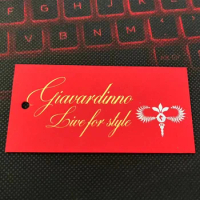 200Pcs Gold Foil With Holographic Foil Cotton Business Cards Printed On 500gsm Uncoated Red Paper On Double Sided Name Card