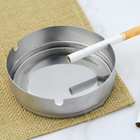 Stainless Steel Cigarette Ashtray for Man Women, Outdoor Indoor Ash Tray, Desktop Smoking Ash Holder for Home Office Decoration
