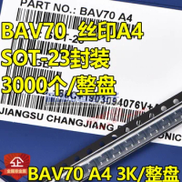 SMT switch diode BAV70 A4 screen printed A4 0.2A/70V SOT-23 package 3K/whole disc