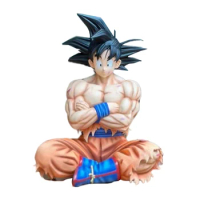 Anime Goku SSJ Dragon Ball Action Figure Muscles Goku Figure DBZ Statue Sitting Model PVC Collection Decoration Toys for Kids