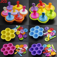 JCD Colorful Popsicle Silicone Mold Food Grade Silicone Ice Ball Mold Baby Fruit Shake Ice Cream Making Tools Ice Cream Maker