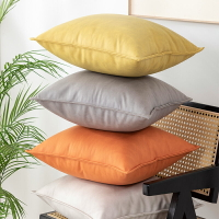抱枕 靠枕 科技布抱枕輕奢客廳沙發抱枕套皮靠枕現代靠墊客製化橙色靠背墊大號『my4541』