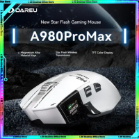 Dareu A980 Pro Max Big Hand Mouse Tri-mode Connection E-sports Game Mice Star Flash Cable 8khz Wireless 4k Return Rate Ergonomic