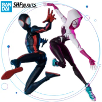BANDAI SHFiguarts Spider-Man: Across The Spider-Verse Miles Morales Ghost-Spider Gwen Stacy Anime Figure Toys SHF Action Gift