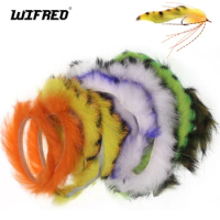 6PCS 4mm Vertical Cut Rabbit Zonker Strips Orange Blue Tiger Barred Color Fur Fly Tying Material Bunny Muddler/Crayfish Claws