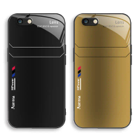 kompatibel for [iPh0ne 6s Plus] Casing HP Silikon Kaca HD-Mode minimalis batang kaca