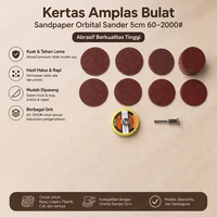 ZEHIQ Kertas Amplas Bulat Sandpaper Orbital Sander 5cm 60-2000# 100PCS Merah