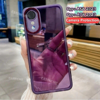 Oppo A58 2023 ป้องกันเลนส์กล้องไฟฟ้า เคสใสนุ่มสำหรับ Oppo A58 A78 A17 A17K A16 58A OppoA58 4G 5G 202