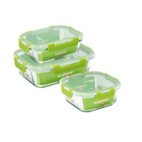 【CorelleBrands 康寧餐具】可拆扣玻璃保鮮盒3件組(C01)