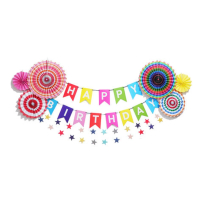 優質加厚彩色紙扇花組1組(派對 生日派對 慶生生日 紙扇花)