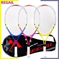 Factory Direct 23 Inch Tennis Racket Aluminum One-Piece Kids Beginner Single Unisex Entertainment Tr