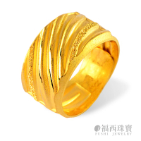 【福西珠寶】9999黃金戒指 手寫的從前戒指 寬版男戒(金重5.41錢+-0.03錢)