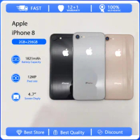 Apple iPhone 8 Fingerprint Mobile Phone Original Used Unlocked 4G 4.7" 64/256GB ROM Hexa-core IOS 12MP Smartphones