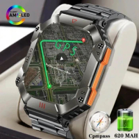 GPS Military Smart Watch Men For Android IOS Ftiness Watches Ip68 Waterproof 2.0'AI Voice Bluetooth Call Smart Watch 2023
