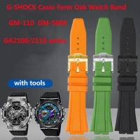 Rubber Watchband Modified Strap For Casio G-SHOCK Farm Oak GM-5600 GA2100 GM2110 GA-2110 Sports Man Silicone 16MM Watch Bracelet