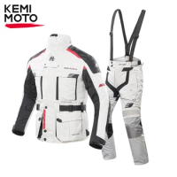 KEMIMOTO Motorcycle Men Jacket Protective Equipment Motorcycle Racing Jacket Set Chaqueta Waterproof Off-Road Racing Jacket Soft