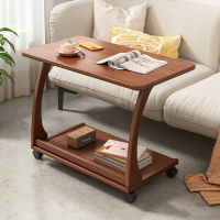 實木色床邊桌簡約家用臥室可移動小書桌簡易學生沙髮筆電 電腦桌