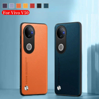 เคสโทรศัพท์, เข้ากันได้กับ Vivo V50 5G 2025, ฝาหลังกันกระแทก, หนัง, ทันสมัยเรียบง่าย, ขอบ TPU อ่อน, 