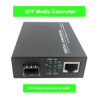 SFP Fiber media Converter to RJ45 Gigabit Media Converter SFP 10/100/1000M Ethernet Converter Transceiver fiber optical switch