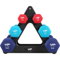 JFIT Dumbbell Hand Weight Pairs and Sets – Neoprene and Vinyl Dumbbell Pairs Options or 7 Neoprene Dumbbell Rack Set