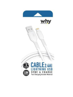 สีขาว สายชาร์จรุ่น Why space 3 Lightning  ชาร์จเร็ว 2.4A (UC-2151B)
