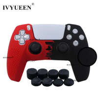 IVYUEEN Anti-Slip Protective Skin for PlayStation 5 PS5 Controller Silicone Case &amp; 8 Thumb Stick Grips Caps for Dualsense Cover