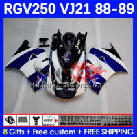 Body For RGV250 SAPC VJ21 RGVT250 VJ 21 88-89 Frame 40No.5 RGV-250 RGVT RGV 250 RGVT-250 Blue white 88 89 1988 1989 Fairings